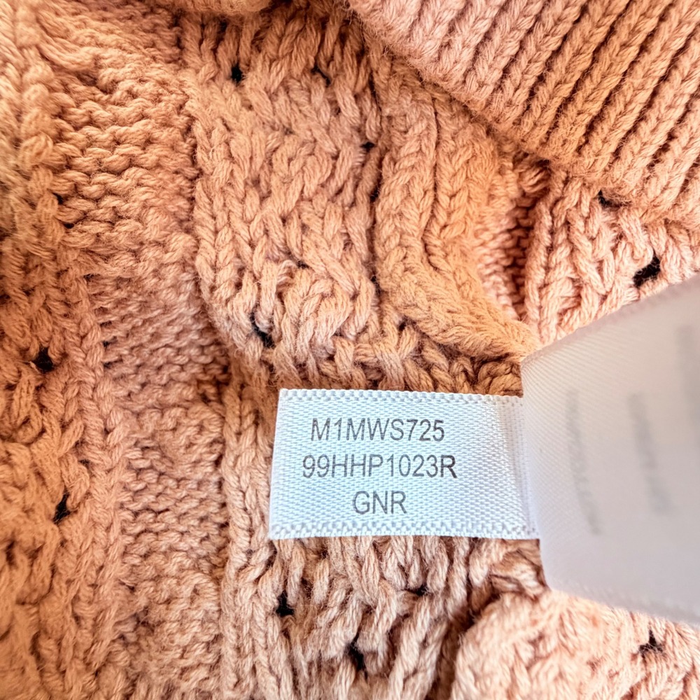 Marc New York Andrew Marc Peach Cable Knit Cotton Cardigan Sweater Womens Small - Picture 7 of 10